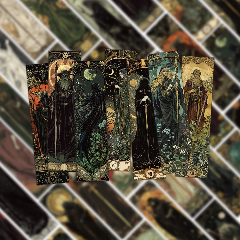 30/60PCS Creative Gothic style Dark Wizard Bookmarks High Beauty Cards Creative Reading Books Tags Annotated DIY Bookmarks