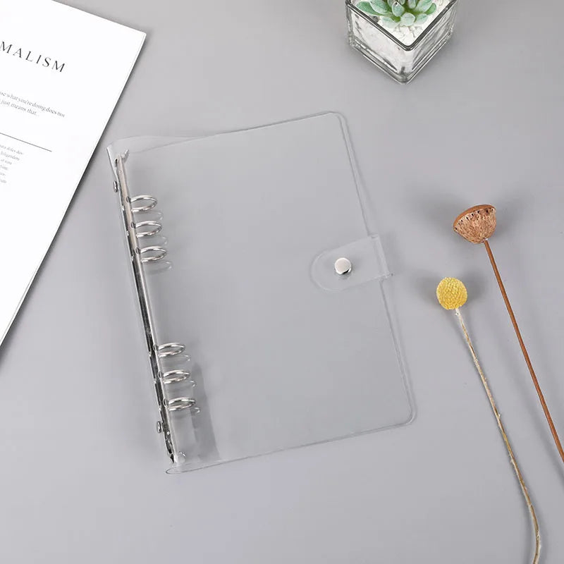 Transparent Color Plastic Clip File Folder A5/A6/Notebook Loose Leaf Ring Binder Planner Agenda School Office Supplies