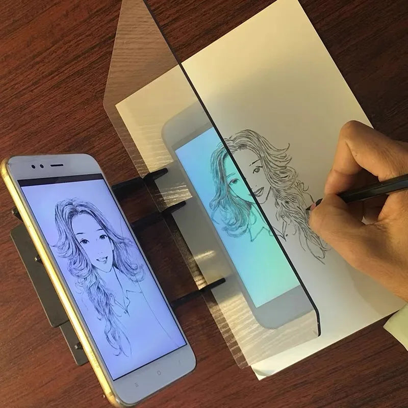 Portable Optical Drawing Copying Board Imitation Tracing With Projection Screen Learning Tool Suitable For Mobile Tablet