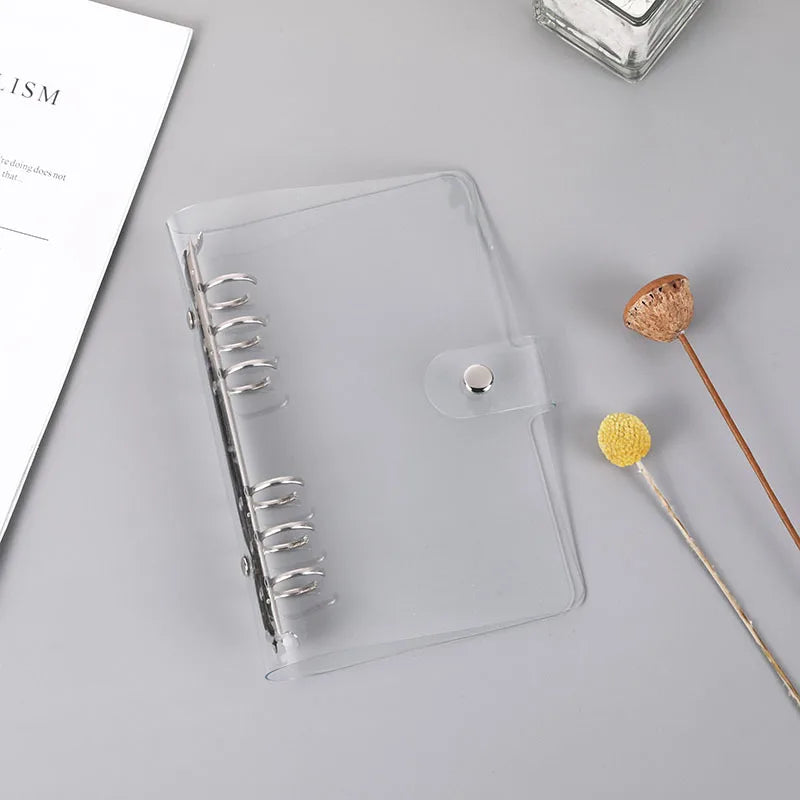 Transparent Color Plastic Clip File Folder A5/A6/Notebook Loose Leaf Ring Binder Planner Agenda School Office Supplies