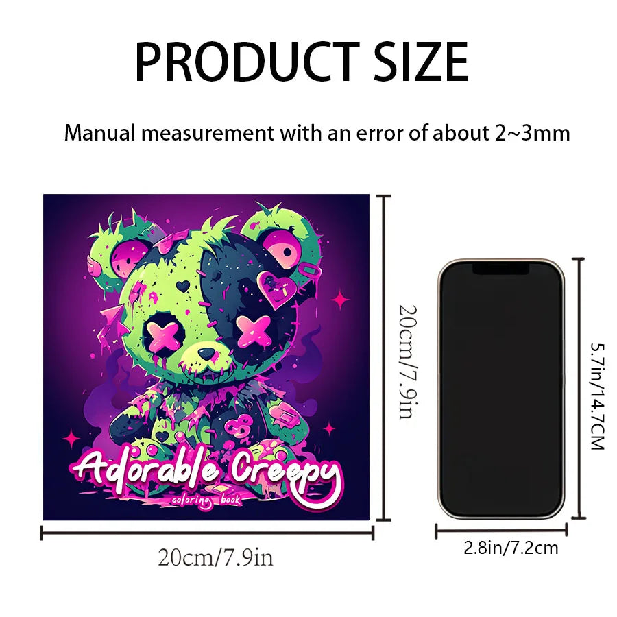 Cute and Quirky Bear Coloring Book for Adults - 7.8 Inch, 24 Pages of Intricate Designs - Adult Picture Book